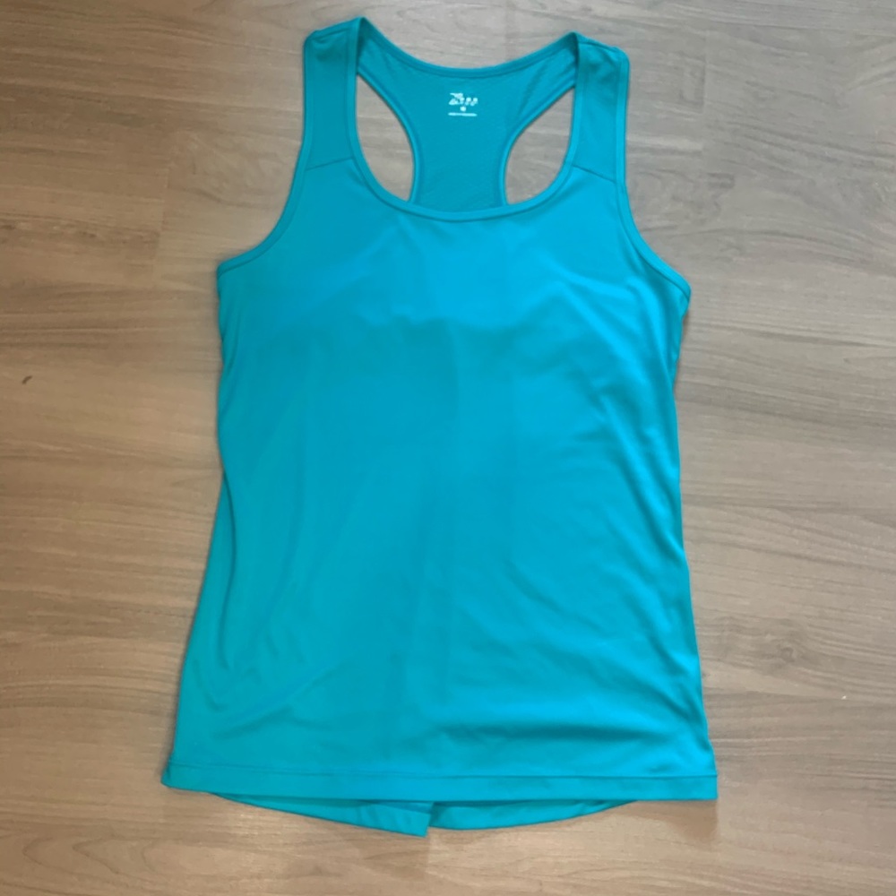 XPro blue workout tank. Razor back, size M